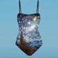 Optimized Starry Print One-Piece Swimsuit