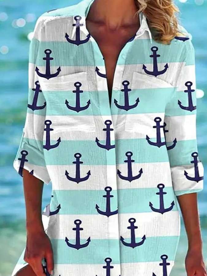 Ocean Printed Holiday Casual Shirt