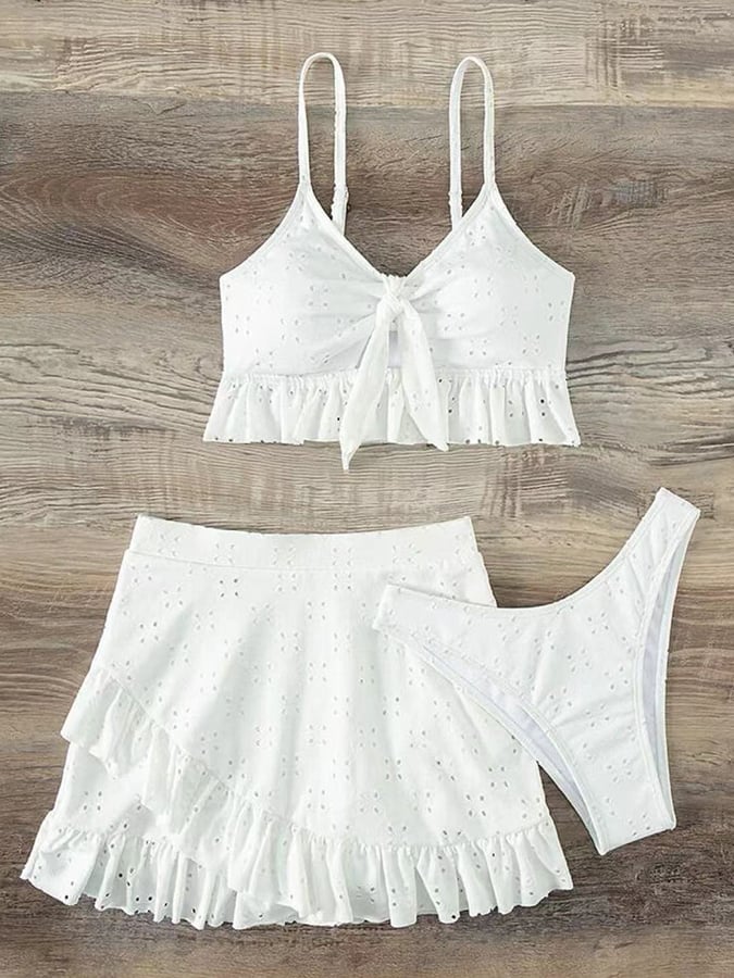 Women's Fashion Swimsuit Hip Skirt Three-piece Set
