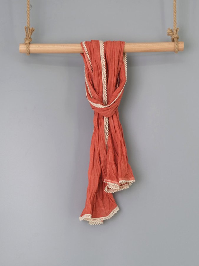 Women's Solid Lace Cotton Scarf