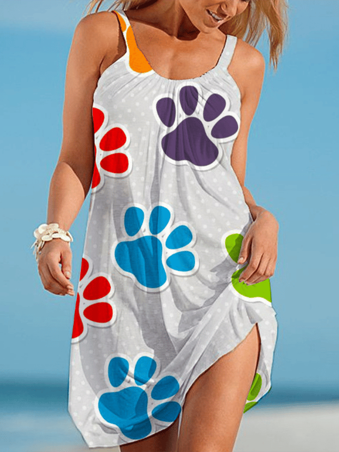 Women's Dog Paw Print Dress