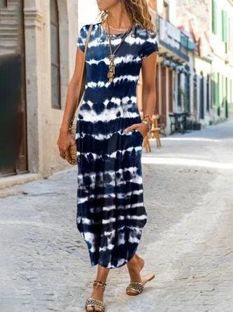 Tie-dye Print Long Dress