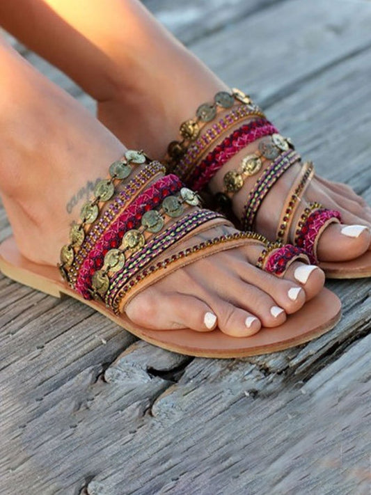 Retro Ethnic Flat Slippers