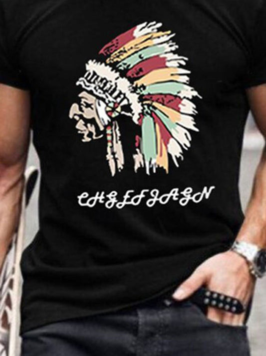 Vintage Native American Style Print T-Shirt