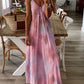 Tie Dye Straps Waist Down Casual Dresses