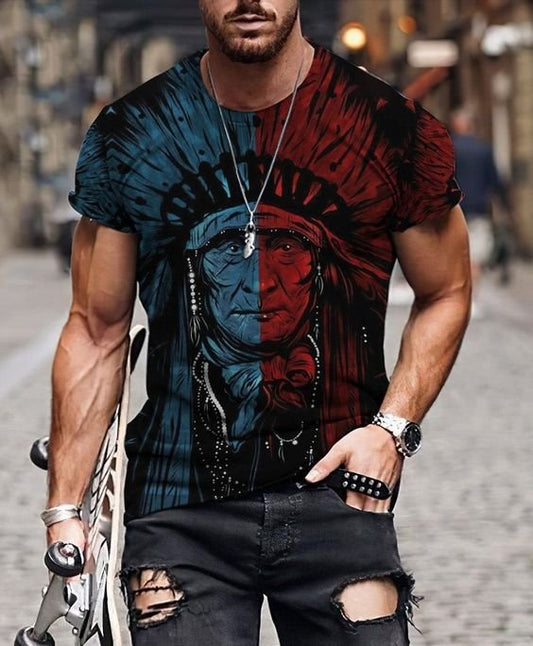 Men's Western Print T-Shirt