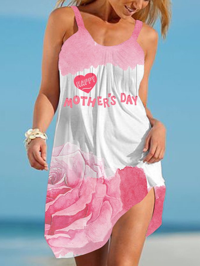 Mother's Day Printed Beach Dress