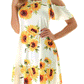 Sunflower Print Miss Shoulder Dress