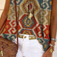 Western Ethnic Geometric Print Vest