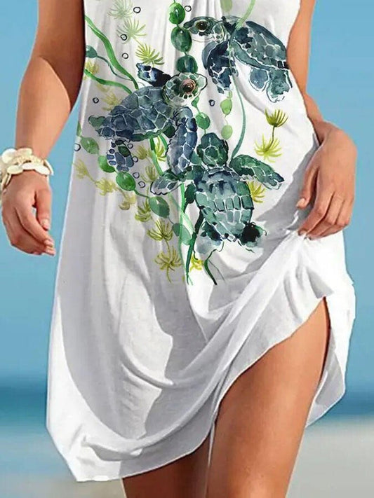 Turtle Print Beach Dress