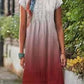 Women's Gradient Cotton And Linen Mid-Rise Dress