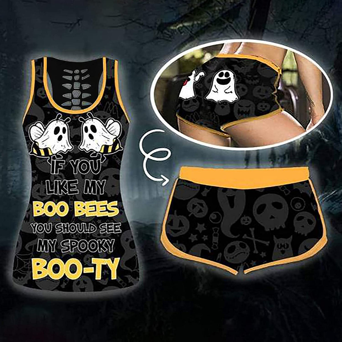 Halloween Sleeveless Tank Top Set