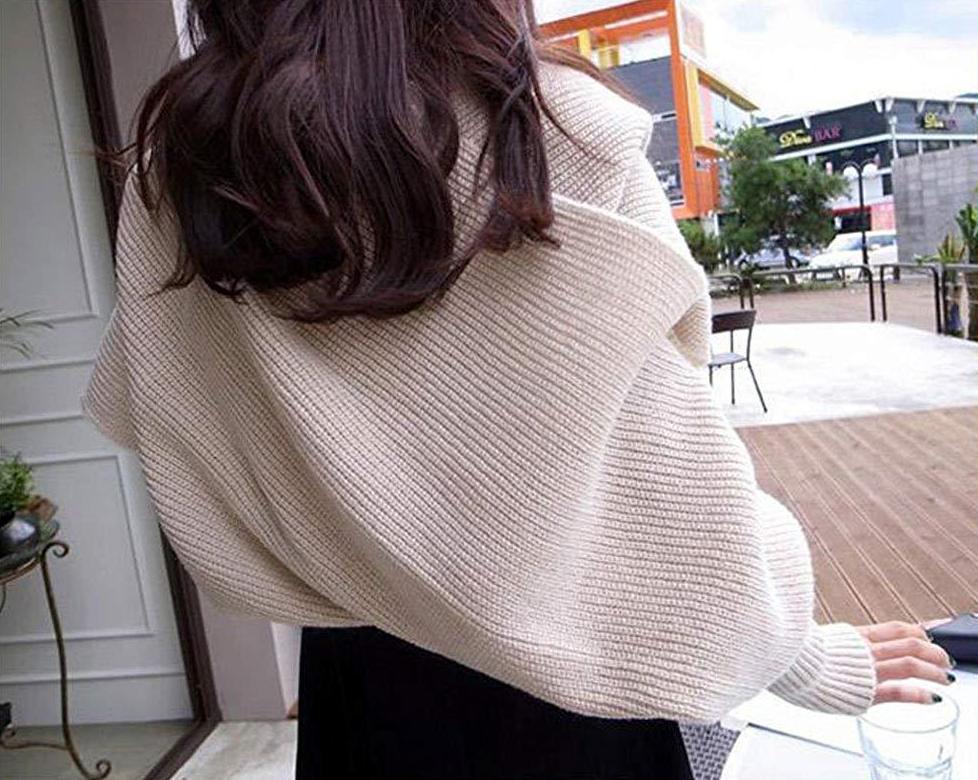 Trendy Knitted Sweater-Scarf With Sleeves