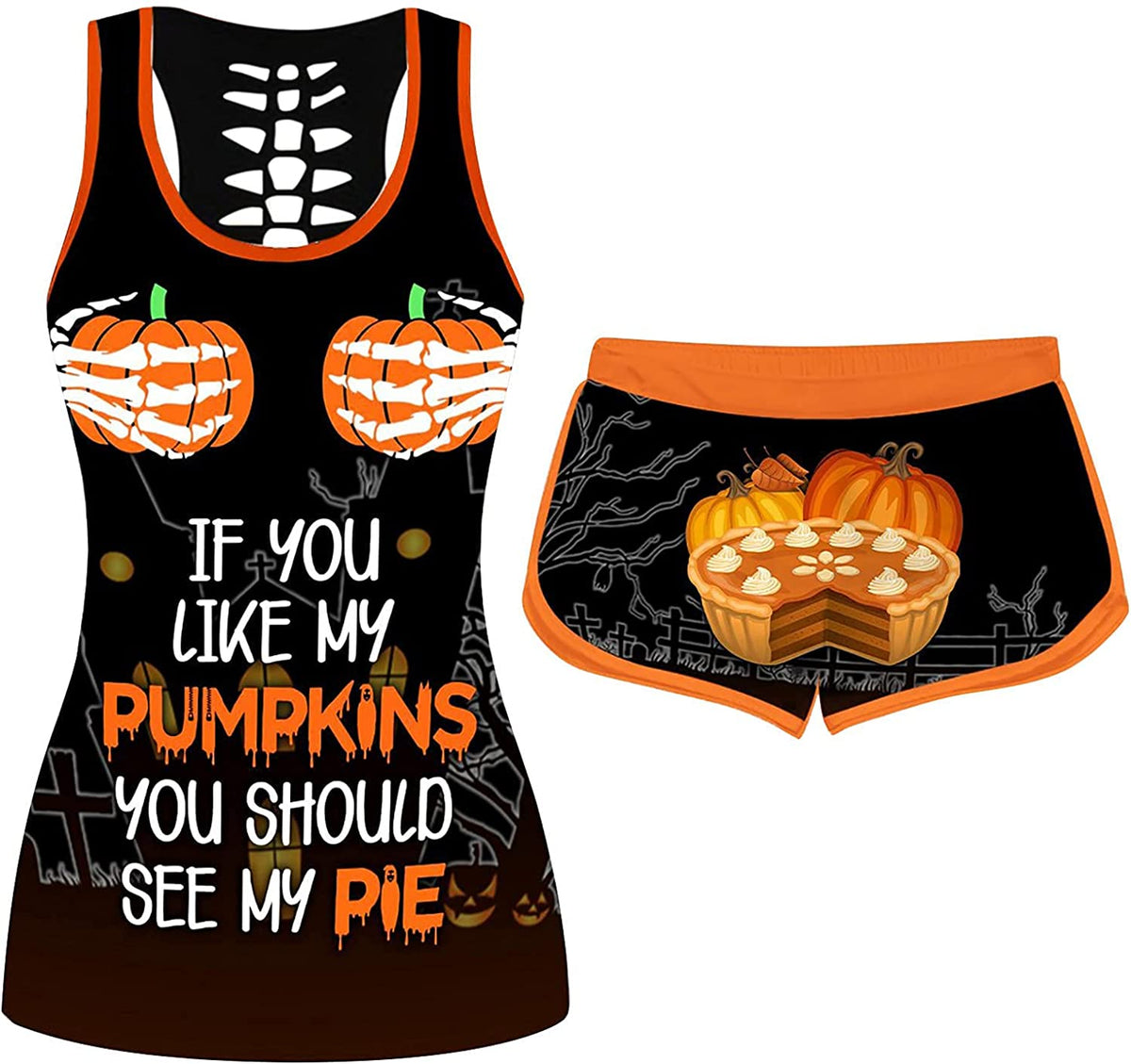 Halloween Sleeveless Tank Top Set