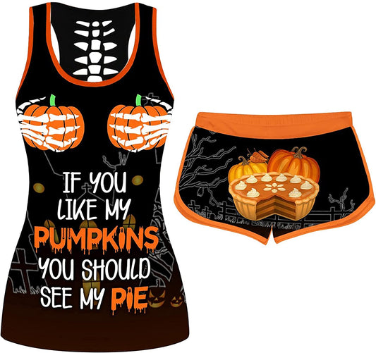 Halloween Sleeveless Tank Top Set