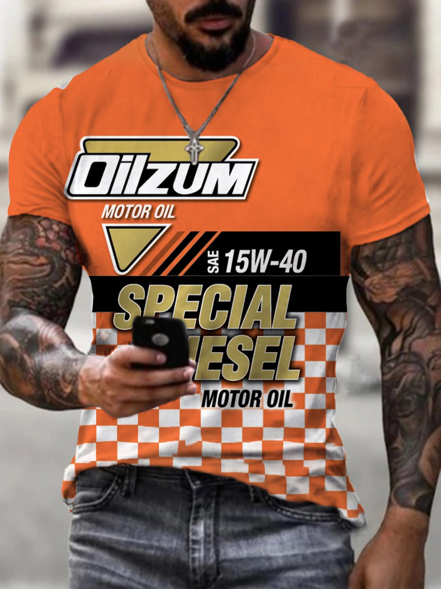 Mens Lubricant Motorcycle Print T-shirt