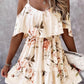 Floral 1/2 Sleeves A-line Above Knee Dress