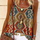 Western Ethnic Geometric Print Vest