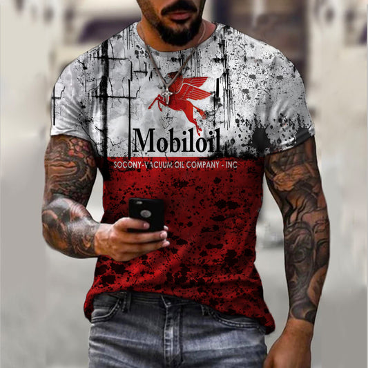 Men's vintage Moto oil logo print T-shirt