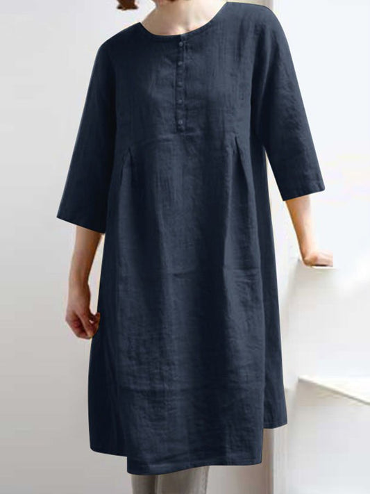 Loose Solid Color Dress