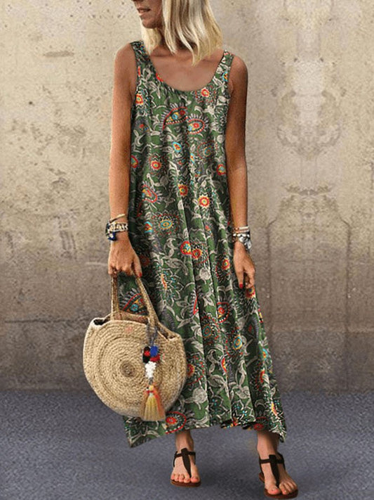 Printed Sleeveless Resort Dress