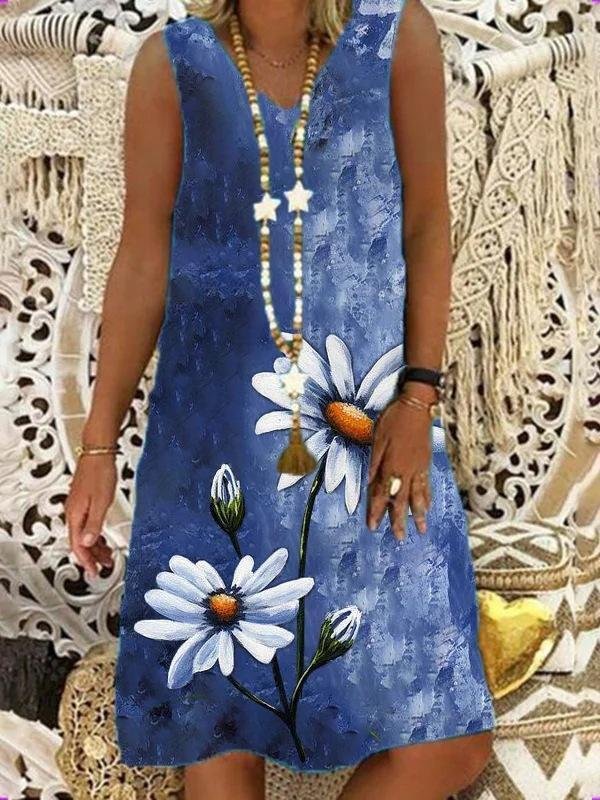 Women's Dress With Printed Straps