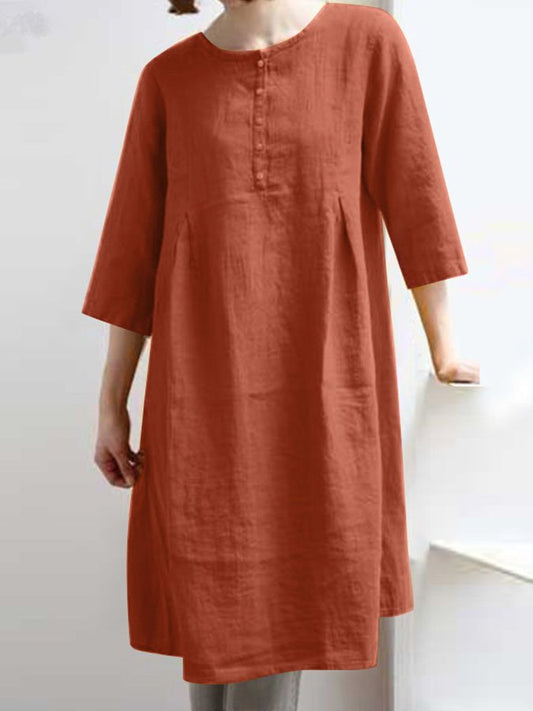 Loose Solid Color Dress