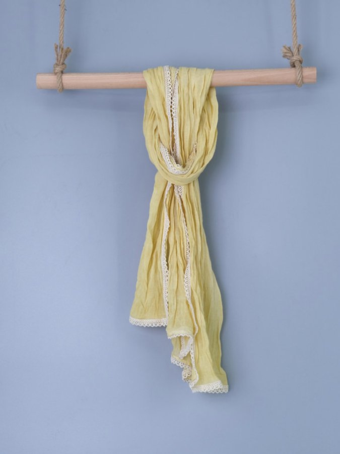 Women's Solid Lace Cotton Scarf