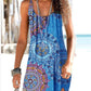 Ethnic Print Loose Resort Sling Beach Dress
