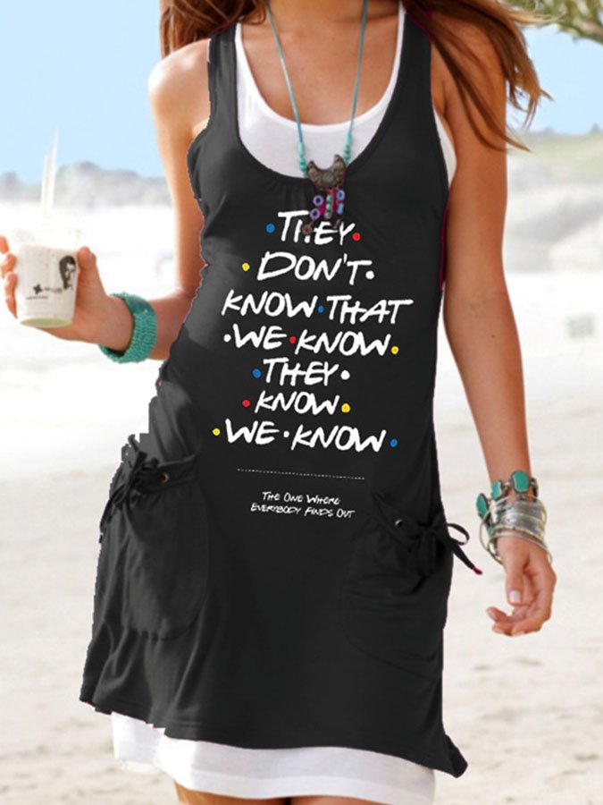 Letter Print Tank Dress