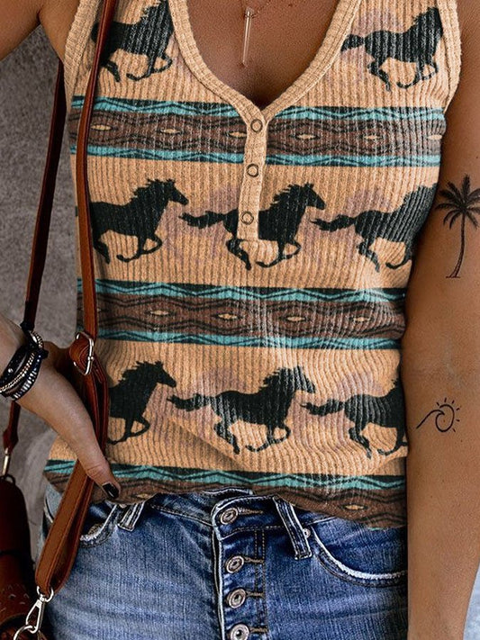 Vintage Western Print Vest