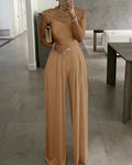 Lace Fashion Solid Color Jumpsuit