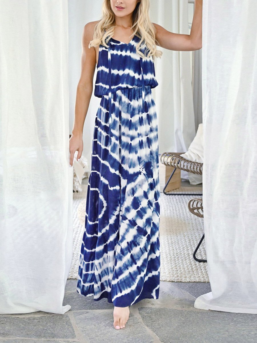 V-neck Tie Dye Dress