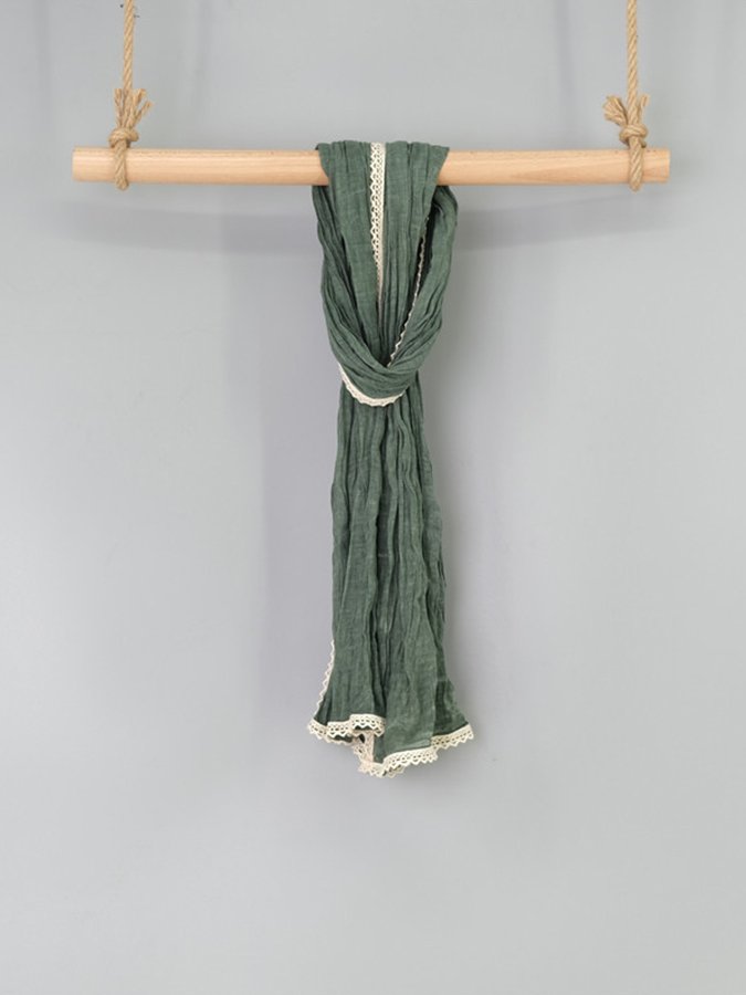 Women's Solid Lace Cotton Scarf