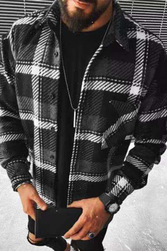 Men's Shirt Fashion  Plaid Casual Flannel Shirts