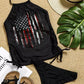 Drawstring Print Swimsuit