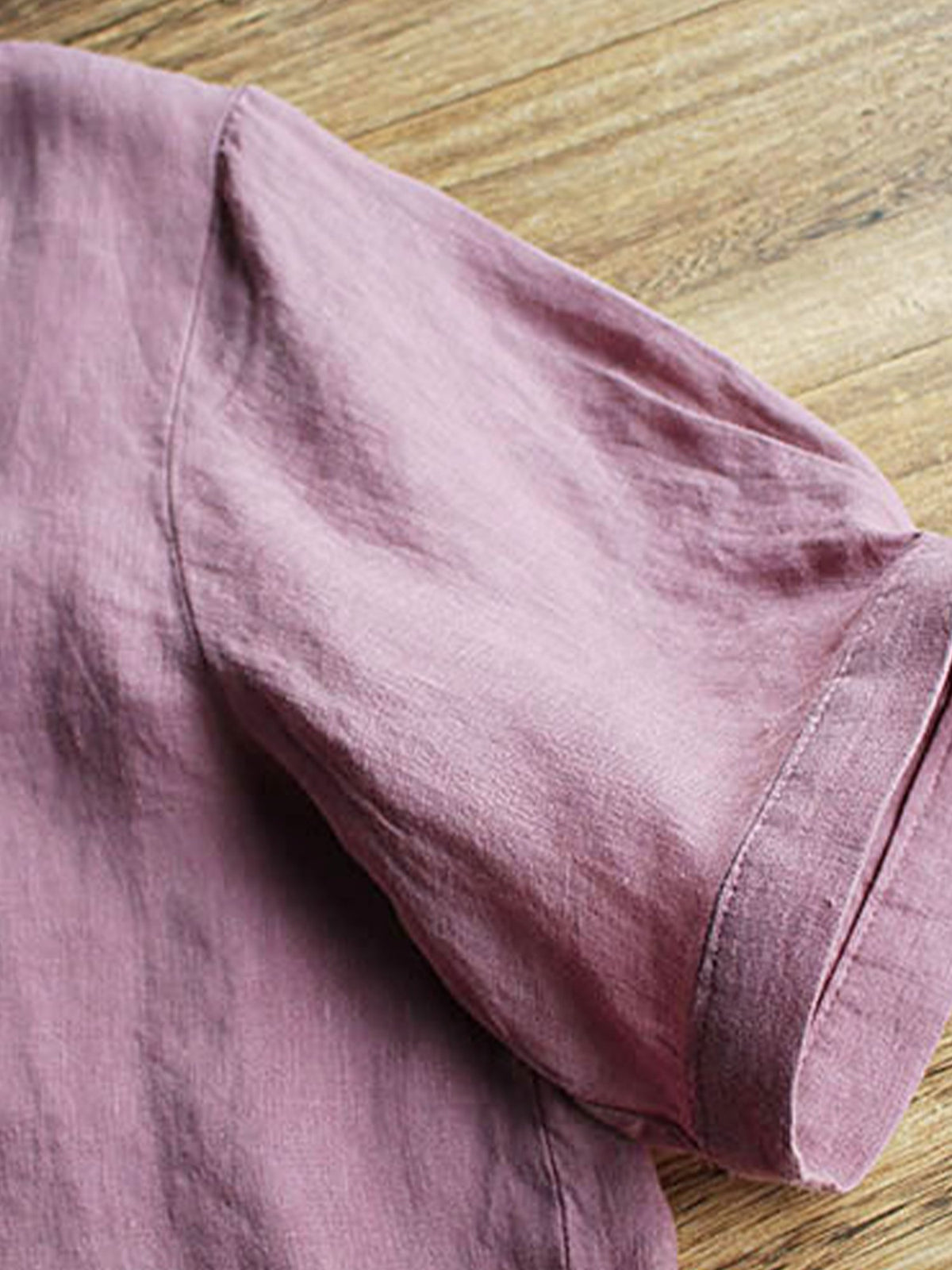 Women's Cotton Linen Embroidered Loose Casual T-Shirt