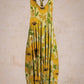 Sunflower Print Sleeveless Harem Jumpsuit