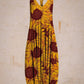 Women Vintage Sunflower Sleeveless Harem Jumpsuit