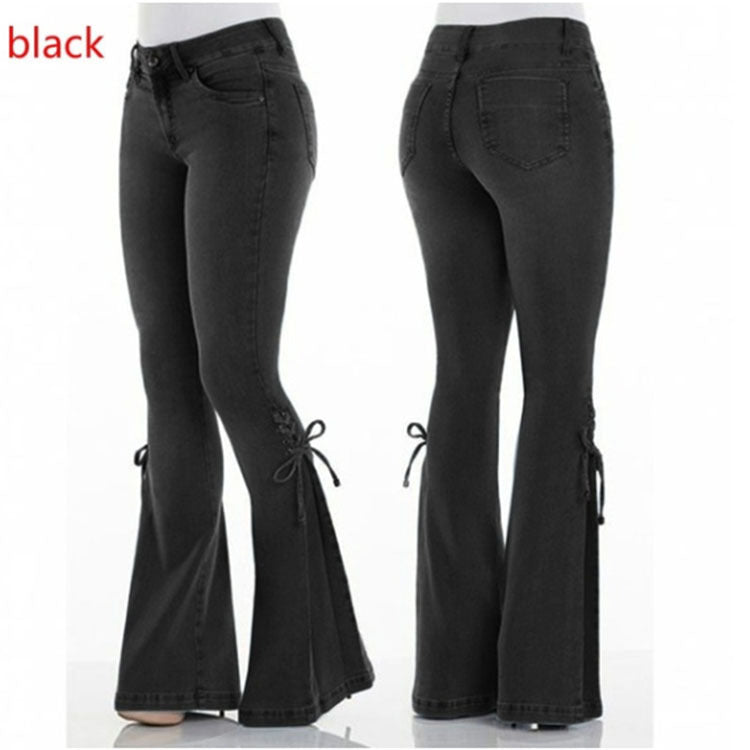 70s Hip Hugger Bell Bottoms Stretchy Jeans