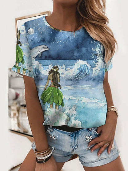 Dolphin Print T-Shirt