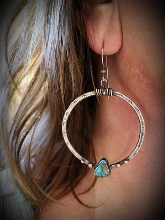 Vintage Silver And Turquoise Earrings