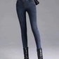 Hohe Taille  Wärme Unifarben Denim Lässig  Fest Jeans