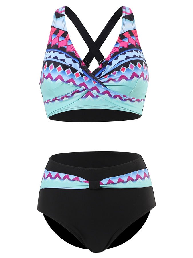 Geometric Print Bikini Set