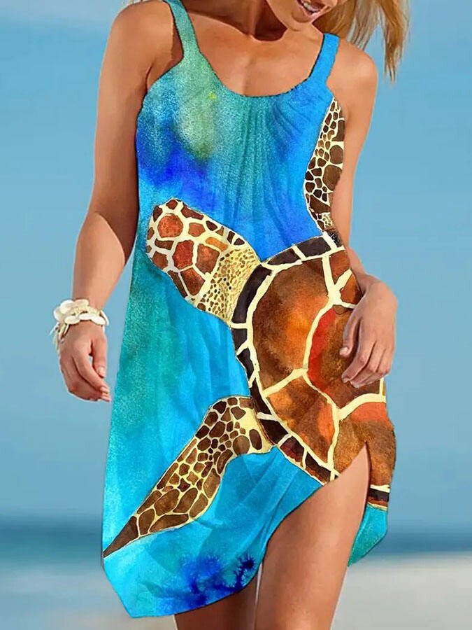 Turtle Print Beach Dress