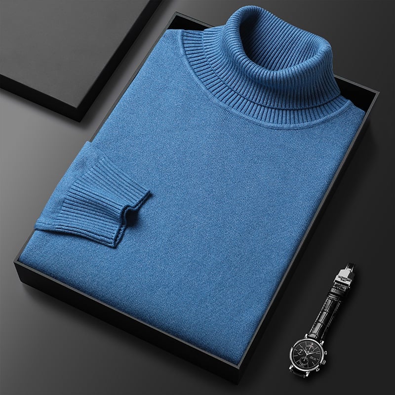 Solid Color Turtleneck Sweater