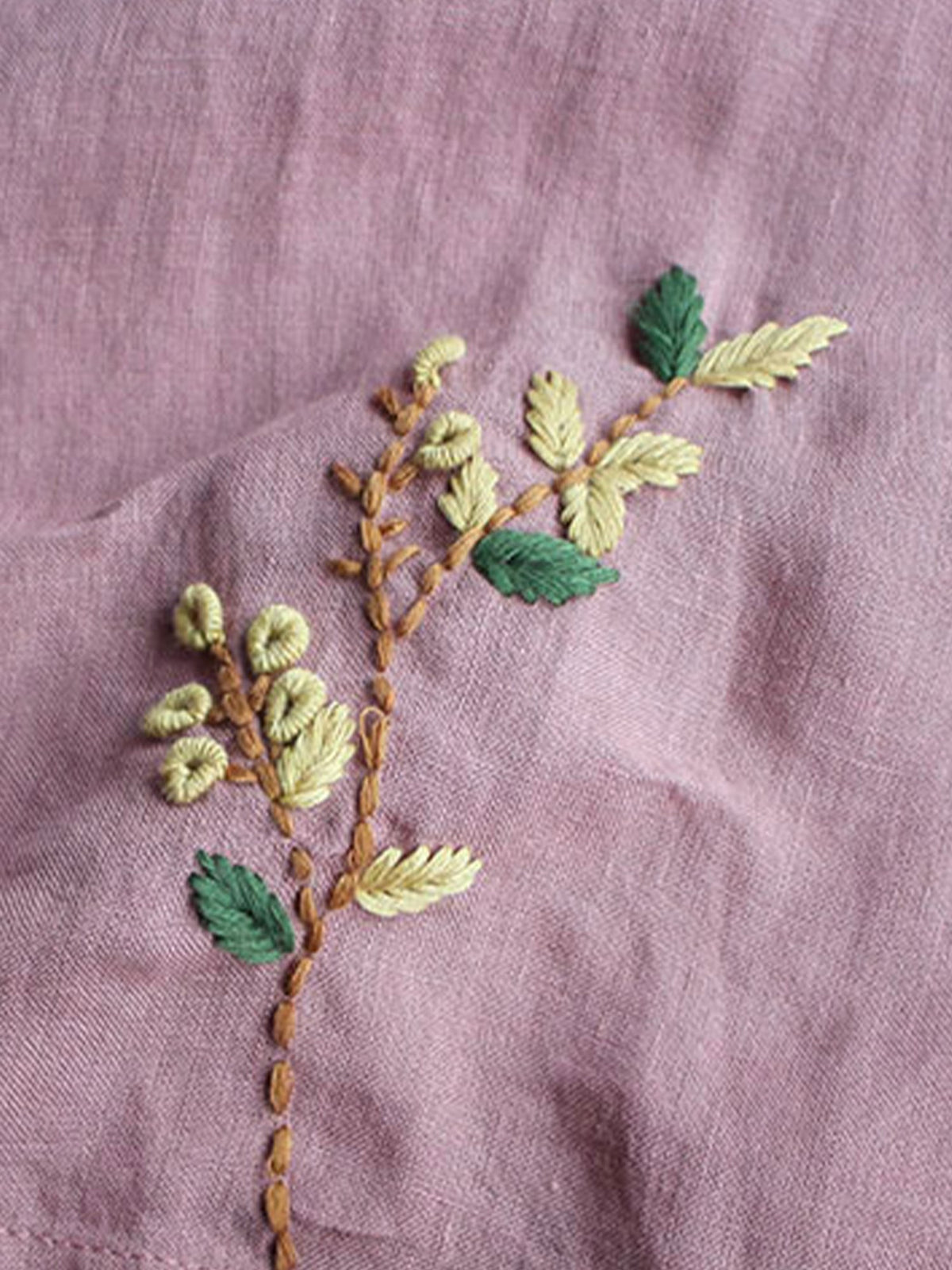 Women's Cotton Linen Embroidered Loose Casual T-Shirt