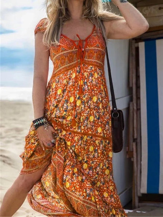 Women's V-Neck Floral Pop Dress