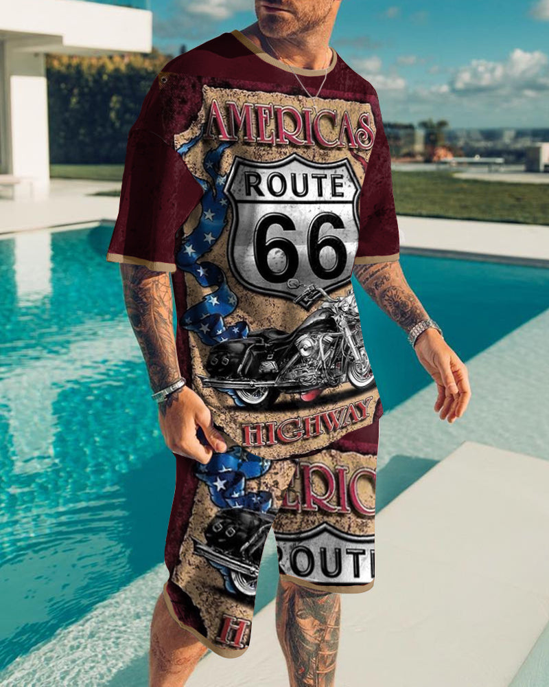 Retro 66 road print Suits