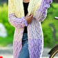 Gradient Twist Knit Sweater Cardigan Jacket